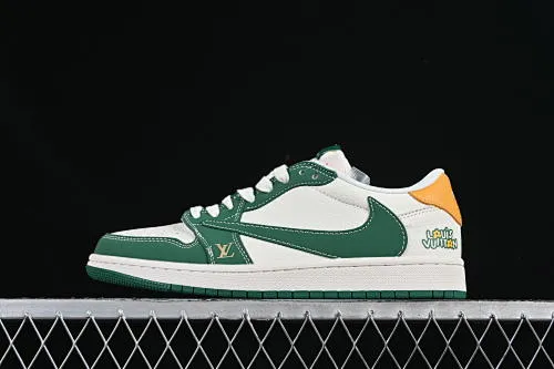 All categories Air Jordan Jordan series basketball shoes Air Jordan 1 Low high-end customized low-top sneakers Travis Scott x Fragment Design x Air Jordan 1 Low OG SP AJ1 Joe 1 LV joint green and yellow tail low-top cultural and casual sneakers ZH2598-161